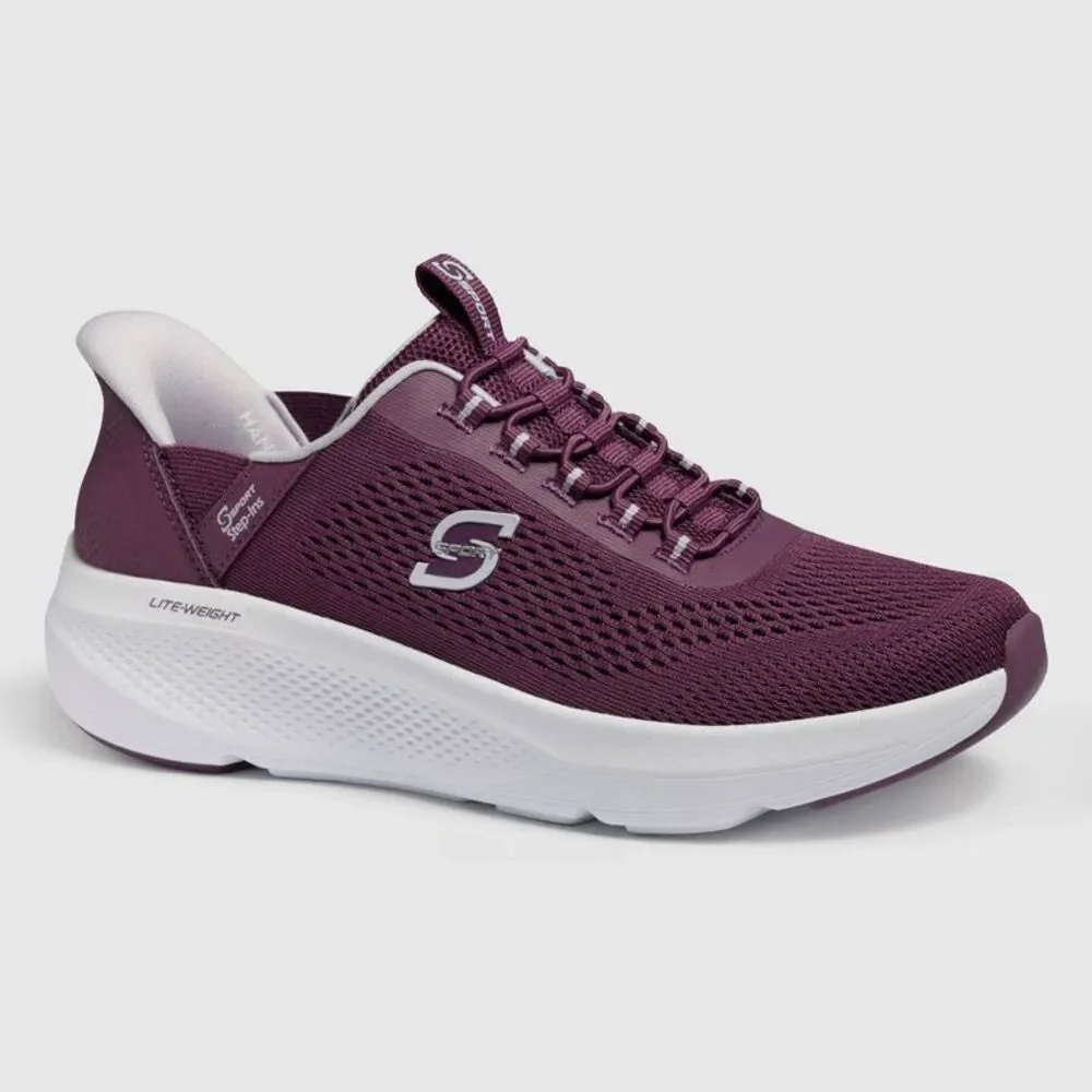 Skechers Women's Plum Knit Slip-On Sneakers with White Sole